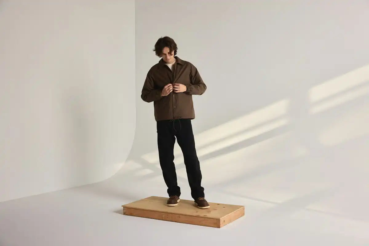 Men's Waxed Primaloft Coaches Jacket Brown